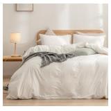 BESTOUCH Duvet Cover Set 100% Washed Cotton Linen