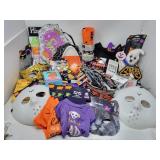 Large Halloween Misc Lot. Masks,Baggies, Decor,