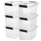 New Lot of 2, 6 Quart Clear Storage Latch