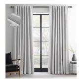 Topfinel Grey Beige Linen Blackout Curtains 84
