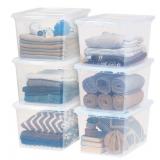 IRIS USA 6-Pack Storage Bins with Lids, 58 Quart,