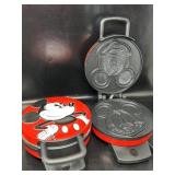 Lot of 2 Disney Mickey Mouse Waffle Makers, Model