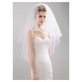 New (Lot of 2) VGZ Simple Ivory Wedding Veil for