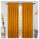SMILETIME Yellow Velvet Curtains with Grommet,