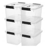 New Lot of 2 Sets, 6 Quart Clear Storage Latch