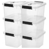 New 2 Ct, 6 Quart Clear Storage Latch Box/Bins,