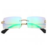 New LASPOR Retro Rimless Rectangle Sunglasses for