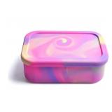 Silicone Bento Lunch Box - 3 Compartments (Pink