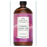 New HERITAGE STORE Organic Castor Oil - Glass