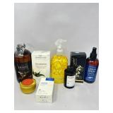 Essential oils, scented candle, linen spray and