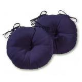 Solid Navy 15 in. Round Outdoor Seat Cushion
