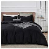 New Bedsure Queen Comforter, Black, Prewashed