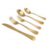 New Gold Silverware Set, 20-Piece Stainless Steel