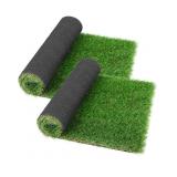 2 Pack Green Artificial Grass Door Mat, Thick