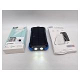 Lot of three power banks-solar and built-in