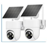 2K Solar Security Cameras Wireless Outdoor, 2PCS