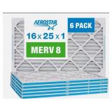Aerostar 16x25x1 MERV 8 Pleated Air Filter, AC