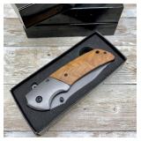Spring Assisted Pocket Knife, Olive Handle