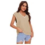 New HangNiFang Sweater Vest Women Oversized Cap