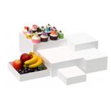 New 6 Pack Acrylic Display Boxes Cube Riser, Food