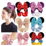 6 Pack Mouse Ears Scrunchies Velvet Sparkle