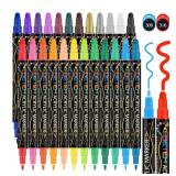 Betem 24 Colors Dual Tip Acrylic Paint Pens