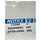 3 Ct N124RB OSHA Sign, Legend "NOTICE - CLEAN