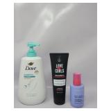 Dove Body Lotion. LUVE UR CURLS moss gel, & ever