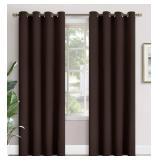 YoungsTex Brown Blackout Curtains 84 Inch Length