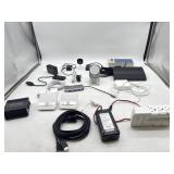 Assorted electronics lot battery chargers, phone
