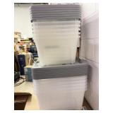 Variety lot Of 12 Storage containers with grey