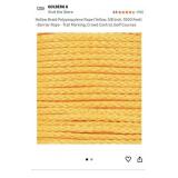 New Hollow Braid Polypropylene Rope (Yellow, 3/8