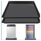 2 Pack Mini Fridge Tray with Raised Edge, Prevent