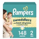 New Pampers Swaddlers Newborn Diaper Size 2 148