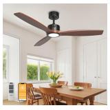 New Natual Solid Wood Ceiling Fan with Light 52