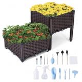 Raised Garden Beds (2sets) Vegetable Raised Plant
