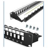 24-Port Blank Keystone Patch Panel for Rackmount