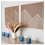 SnugLife 2 Pcs Wood Mountain Wall Art - Modern