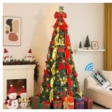 6ft Pop Up Prelit Artificial Christmas Tree with