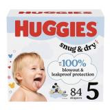 New Huggies Size 5 Diapers, Snug & Dry Baby