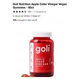 New Goli Nutrition Apple Cider Vinegar