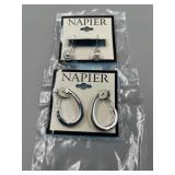 New Lot of 2 Napier Large Oval Hoop Earrings