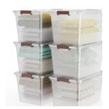 53qt Clear Plastic Storage Bin with Lids and
