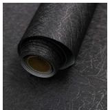 17.3x394 inches  Black Silk Wallpaper Embossed