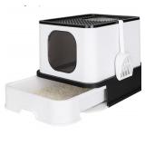 RIZZARI Large Enclosed Cat Litter Box : Covered