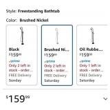 New Floor Standing Bathtub