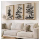 Framed Vintage Tree Wall Art for Living Room,