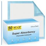 50 Count 36" x 36" Super Absorbency Disposable