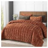 New Fleeco 108in x 96in Velvet Quilt Set King
