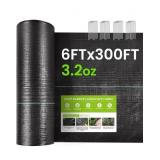 New 6FTX300FT Weed Barrier Fabric,